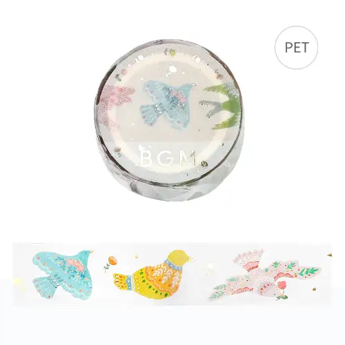 BGM - LIFE Washi Tape Clear [Bird Embroidery] (BM-CDG002)