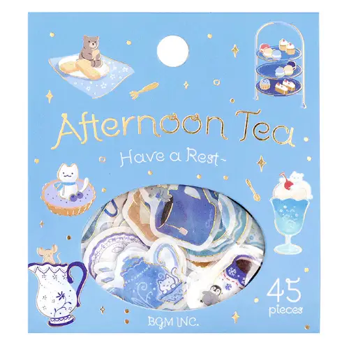 BGM - Planner Stickers Foil stamped flake sticker [Flake Seal Afternoon Tea Party *Let's take a breather] (BS-FG186)