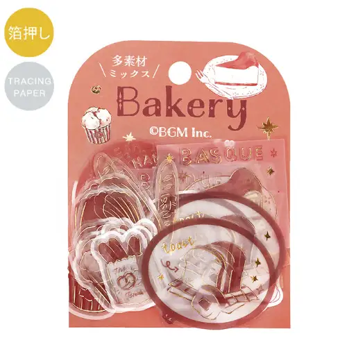 BGM - Planner Stickers Tracing Paper Seals [Holiday store tour* Bakery 15designs x 3 45pcs] (BS-TFG001)