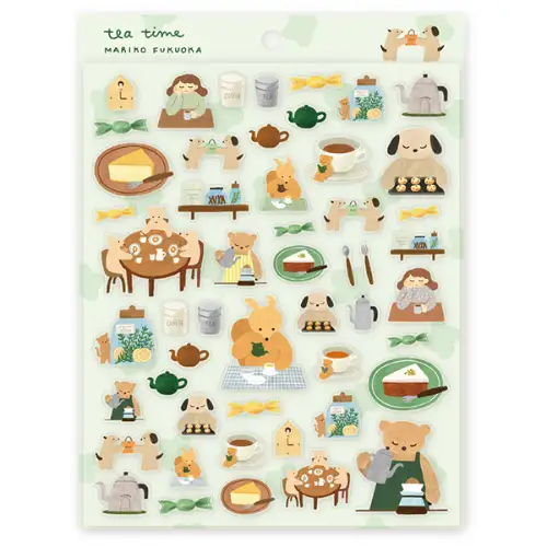 Cozyca Products - Sticker Mariko Fukuoka Collezione Autunno 2024 (Tea Time PET) 22-901