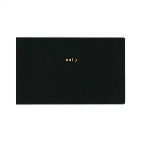 Daigo – Isshoni, Notebook desk, Thickness, Daily, for PC 13", Black (Quaderno orizzontale giornaliero, spesso)