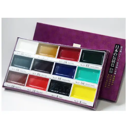 Boku-Undo - Facial Colors 12 Colors Set - Traditional Japanese Colors