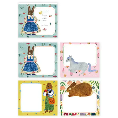 Cozyca Products – Aiko Fukawa Block Memo Flower and Animals
