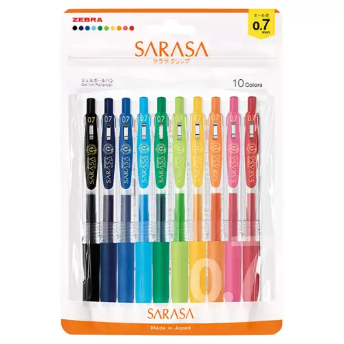 Zebra – Sarasa Clip 0.7mm, Confezione da 10
