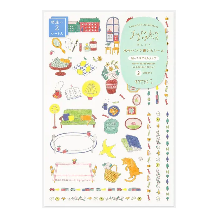 Midori – Yuru Log Decoration Sticker 2 Fogli, Daily Life