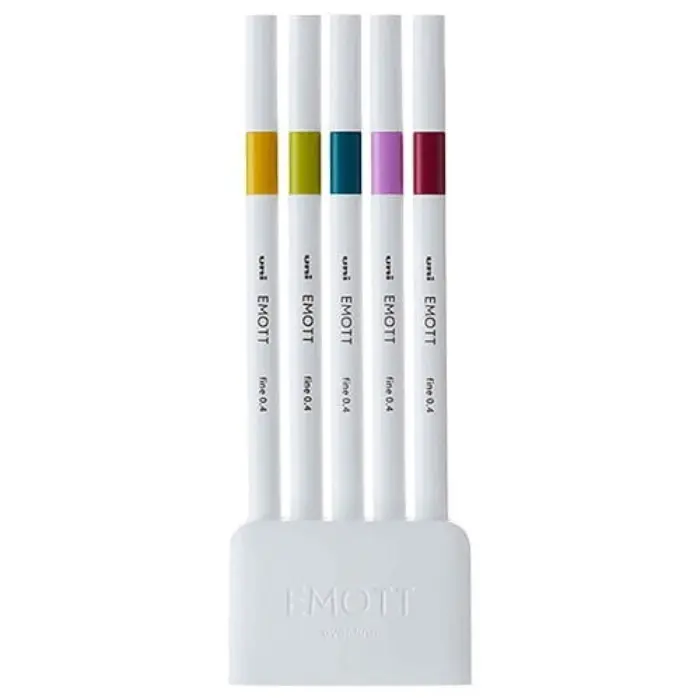 Uni Mitsubishi – EMOTT 5-Color Set No. 8, 0.4 mm, Retro Colors
