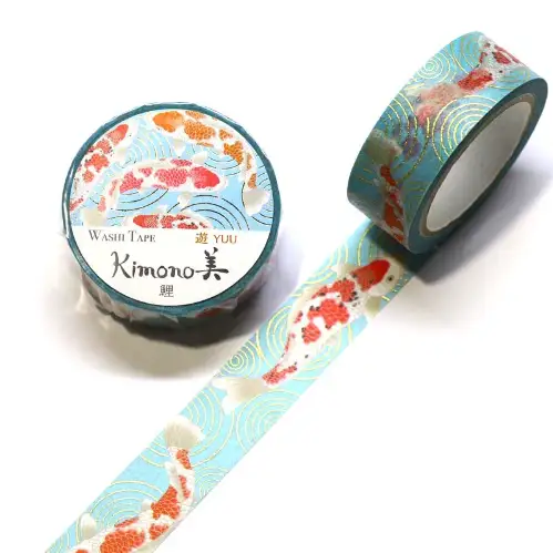 Saien - Washi Tape, Kimono MASKING TAPE Koi carp [Misura: 15mm x 7m] GR2011