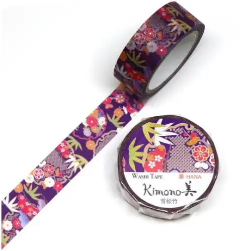 Saien - Washi Tape, Kimono MASKING TAPE YUKIMATSUTAKE [Misura: 15mm x 7m] GR1045