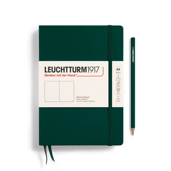 Leuchtturm 1917 – Medium A5, Hardcover, Forest Green, Plain
