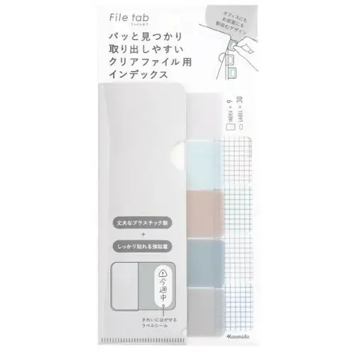 Kanmido – Fusen File Tabs, Solid, 9 Index x 30 Label