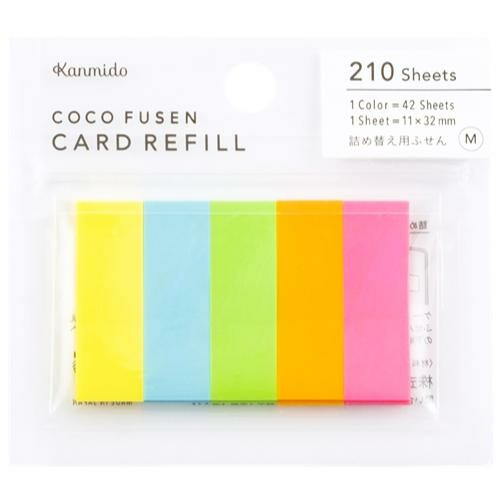 Kanmido - Fusen Kokofusen Card Refill COLOR Standard M Fusen Size 11 x 36mm CFC-9103