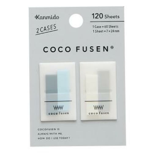 Kanmido - Segnapagina adesivo Coco Fusen [Misura 0,7x2,4cm, 4 colori, 30 foglietti cada uno, 120 foglietti totali] CF-8004