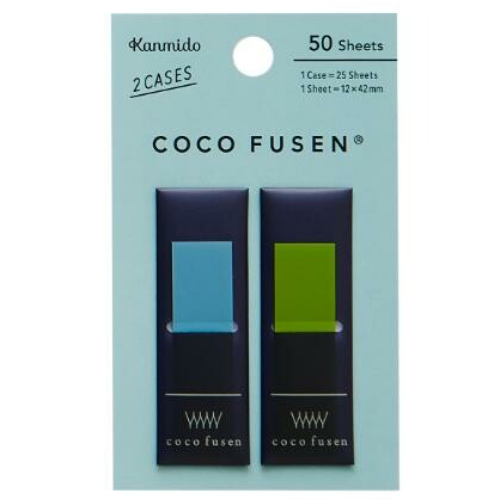 Kanmido - Segnapagina adesivo Coco Fusen [Misura 1,2x4,2cm, 2 colori, 25 foglietti cada colore, 50 foglietti totali] CF-1106D