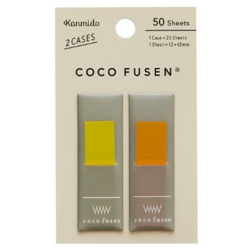 Kanmido - Segnapagina adesivo Coco Fusen [Misura 1,2x4,2cm, 2 colori, 25 foglietti cada colore, 50 foglietti totali] CF-1107D