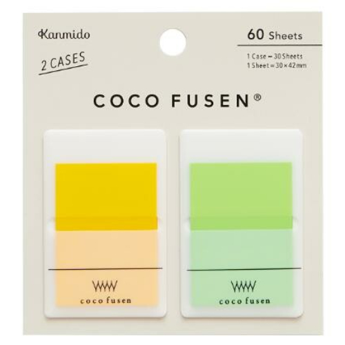 Kanmido - Segnapagina adesivo Coco Fusen [Misura 3,0x4,2cm, 2 colori, 30 foglietti cada colore, 60 foglietti totali] CF-1004