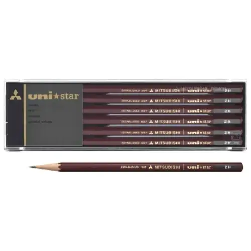 Uni Mitsubishi – Uni Star, Matite in legno, Durezza 2B, Confezione da 12