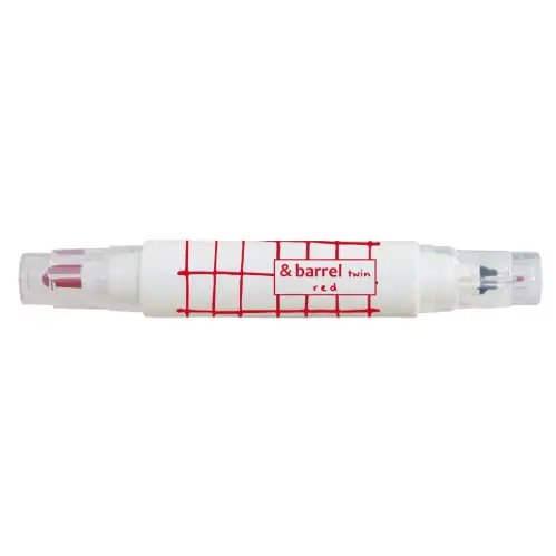 Kobaru - Pennarello a base d'acqua doppia punta da incastrare con evidenziatori della stessa marca Mellow Color [Punta arrotondata 1.0 di colore Rosso da una parte - Punta sottile/fineliner 0.5 di colore Rosso dall'altra] (703-0120)
