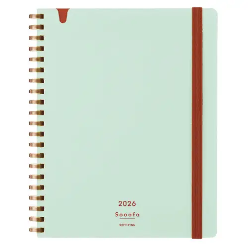 Kokuyo - Agenda mensile B6, Soofa Soft Ring Diary 2026, Light Green