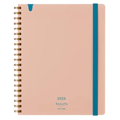 Kokuyo - Agenda mensile B6, Soofa Soft Ring Diary 2026, Light Pink