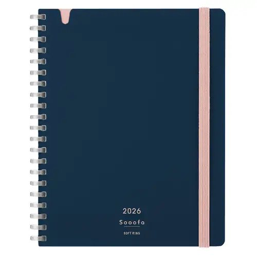Kokuyo - Agenda mensile B6, Soofa Soft Ring Diary 2026, Navy