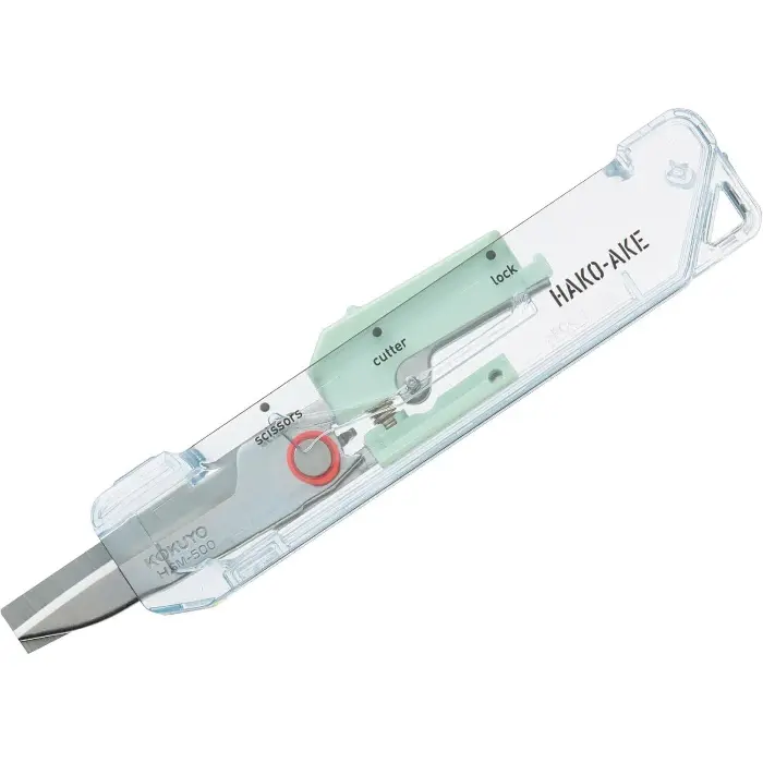 Kokuyo – Hakoake 2 Way Portable Scissors, TM Green