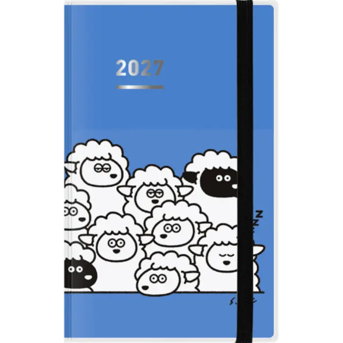 Kokuyo – Jibun Techo 2027 First Kit A5 Slim, Limited Edition Fluffy Sheep Gathering Blue