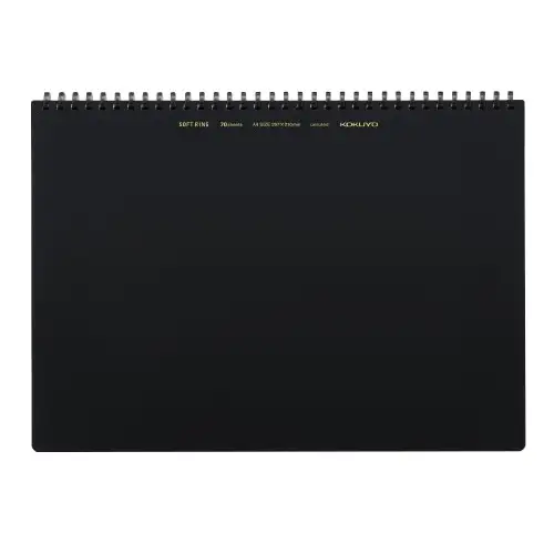 Kokuyo – Soft Ring Notebook A4 Black (Quaderno ad Anelli Morbidi) Pagine Bianche