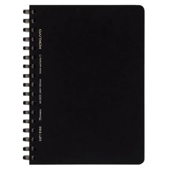 Kokuyo – Soft Ring Notebook A6 Grid Black