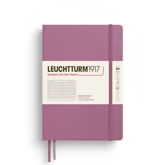 Leuchtturm 1917 – Medium A5, Hardcover, Dusty Rose, Ruled