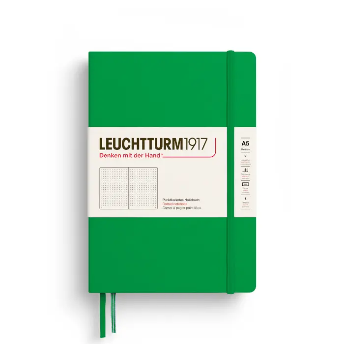 Leuchtturm 1917 – Medium A5, Hardcover, Spring Leaf, Dotted