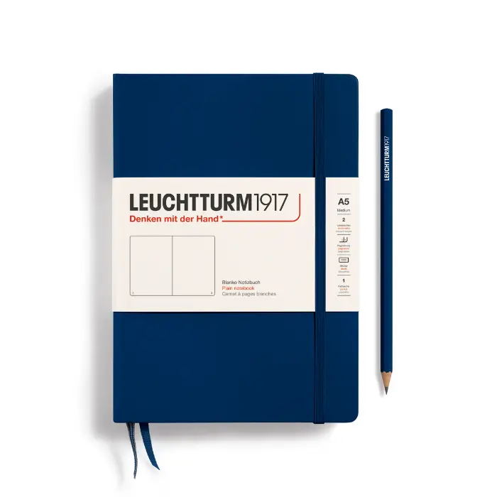 Leuchtturm1917 – Medium A5, Hardcover, Navy, Plain