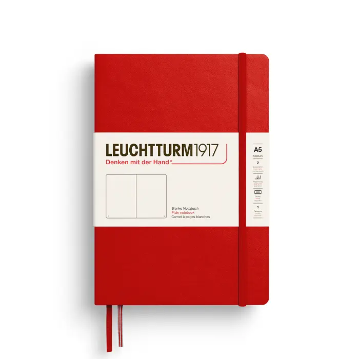 Leuchtturm1917 – Medium A5, Hardcover, Plain, Cherry (Nuovo colore 2026)