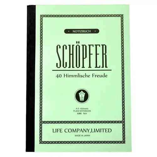 Life Company - Notebook giapponese Shepfer A5 [Pagina vuota, 40 fogli, carta avoriata] (Copertina verde)