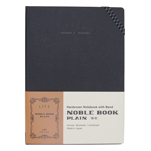 Life Company - Noble Book Section [Formato A5, 96 fogli, pagina bianca, copertina rigida effetto pelle, elastico su angolo superiore] N1621