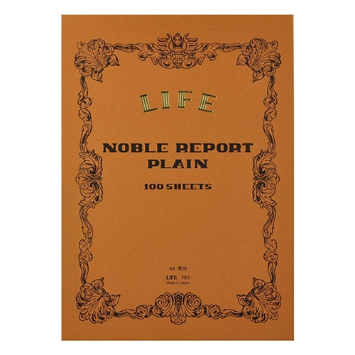 Life Company - Noble Report Section [Formato A4, blocco a strappo su lato corto superiore, 100 fogli avoriati, pagina vuota] Copertina marrone chiaro R61