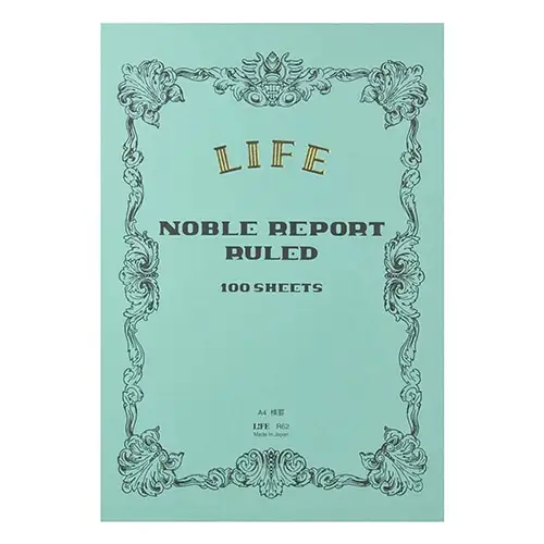 Life Company - Noble Report Section [Formato A4, blocco a strappo su lato corto superiore, 100 fogli avoriati, righe] Copertina azzurra R62