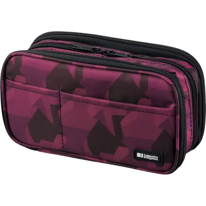 Lihit Lab – Astuccio, Book Type Triple, Maroon Camouflage