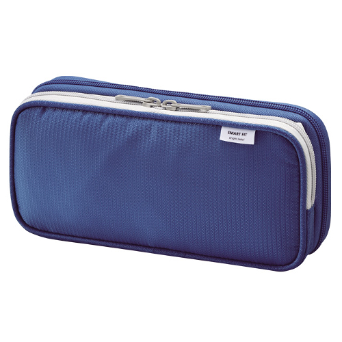 Lihit Lab - Astuccio Double Pen Case, Smart Fit (Colore Blu)