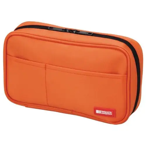 Lihit Lab - Astuccio giapponese Book Style Pen Case [Standard - una zip] Orange A7551-4