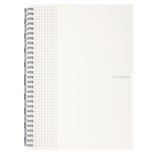 Lihit Lab - Hirakuno quaderno formato B5 a quadretti, 70 fogli [spirale apribile] (Colore Bianco)