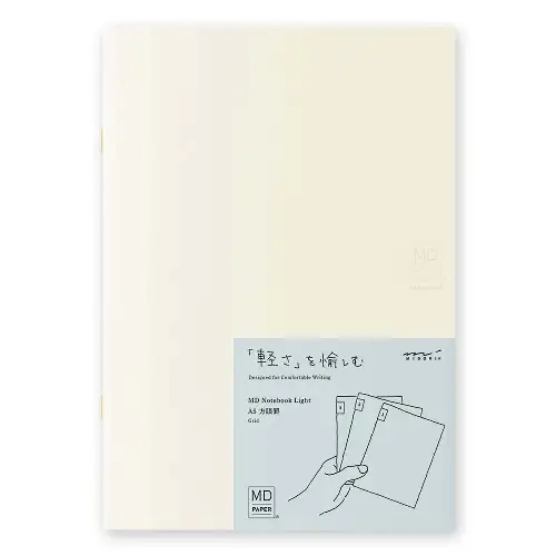 MD Paper – MD Notebook Light A5, Grid, 3 pezzi