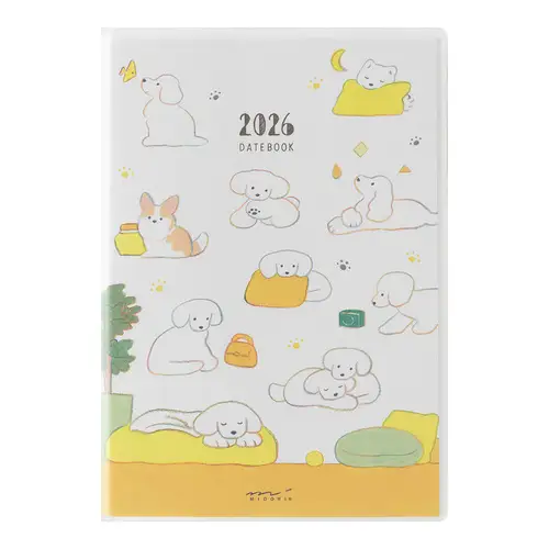 Midori - Agenda settimanale, Pocket Diary B6, Dog 2026