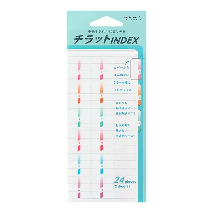 Midori – Index Label Chiratto Number Color