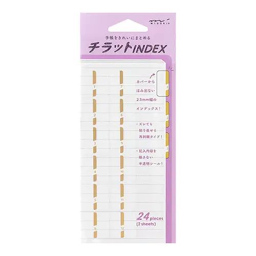 Midori - Index Label Chiratto Number Gold