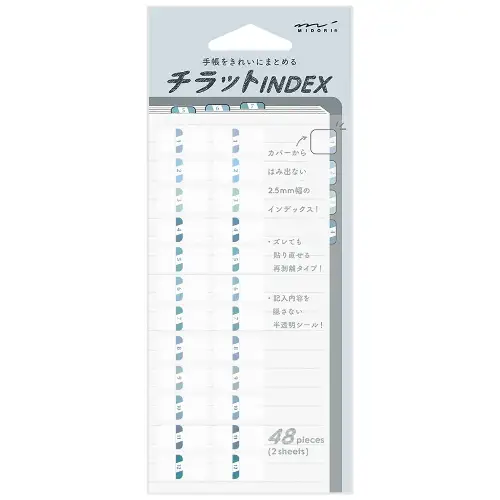 Midori - Index Label <S> Chiratto Numbers Blue