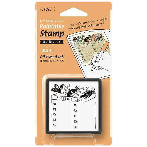 Midori - Paintable Stamp Pre-inked Shopping list