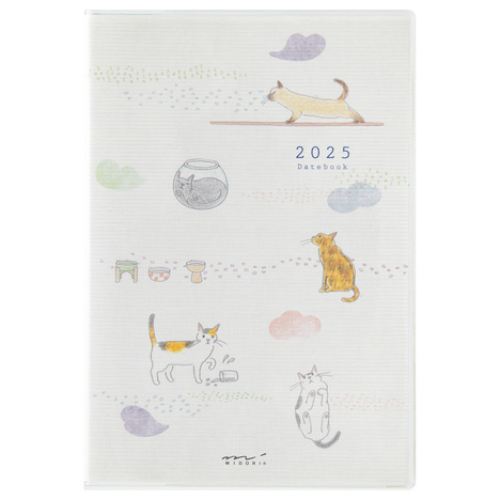 Midori - Pocket Diary <B6> Cat 2025 [Agenda settimanale, gatti]