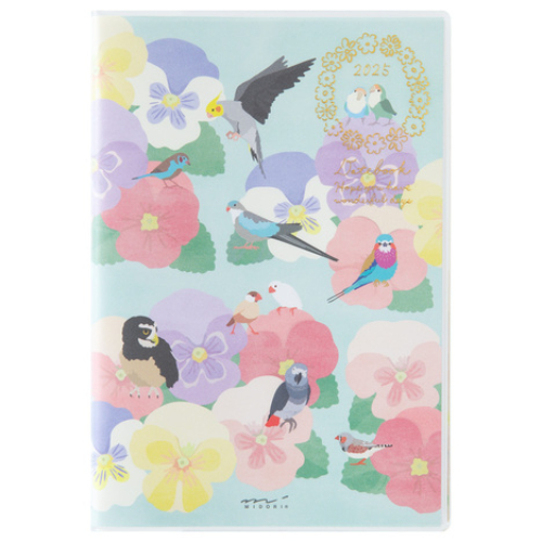 Midori - Pocket Diary <B6> Bird 2025 [Agenda settimanale, uccellini]