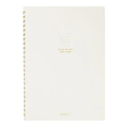 Midori – Ring Notebook (A5) Color Dot Grid White