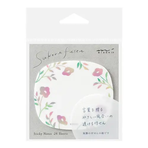 Midori – Sticky Notes Transparency Flower Pink